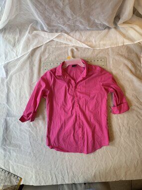 Worthington Pink Stretch Button Down Blouse See Photos
